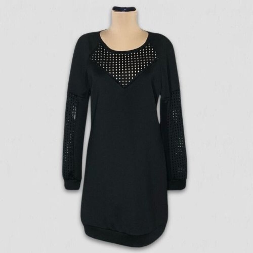 Fabletics Tilly Sweatshirt Mini Dress Knit Mesh Panel Size S